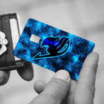 stylo animé fairy tail carte bancaire sticker réutilisable étui occlusion moderne bleu effets feu