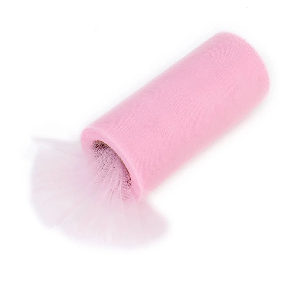 ruban tulle rose clair 15cm large décoration mariage opacité fine texture parties festive