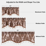 rideau floral marron clair marron foncé brocart opulent classique