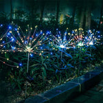 lumière solaire extérieure led feu d'artifice multicolore jardin décoration festive