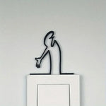 figurine métal silhouette personnage minimaliste moderne noir adhésif 7cm 14cm 21cm