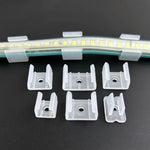 clips fixation ruban led transparent plat lisse pratique 6mm 8mm 10mm 12mm 14mm 16mm