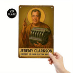 plaque métallique vintage or marron gris jeremy clarkson moteur protection accrochage garage
