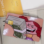 autocollants carte bancaire fille dessin animé argent waterproof résistant traces pièces