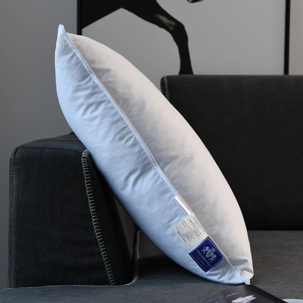 coussin blanc duvet d'oie plumes coton pur grande taille literie maison moderne