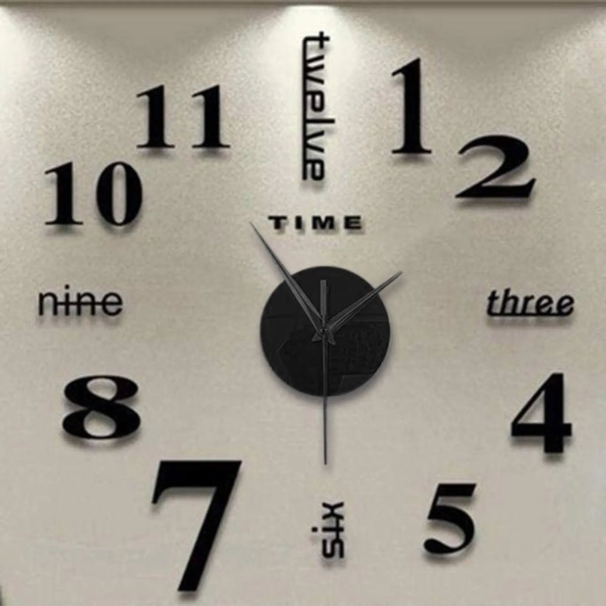 horloge murale adhésive moderne sans fil quartz noir numérotée planteDecoration intérieure bricolage
