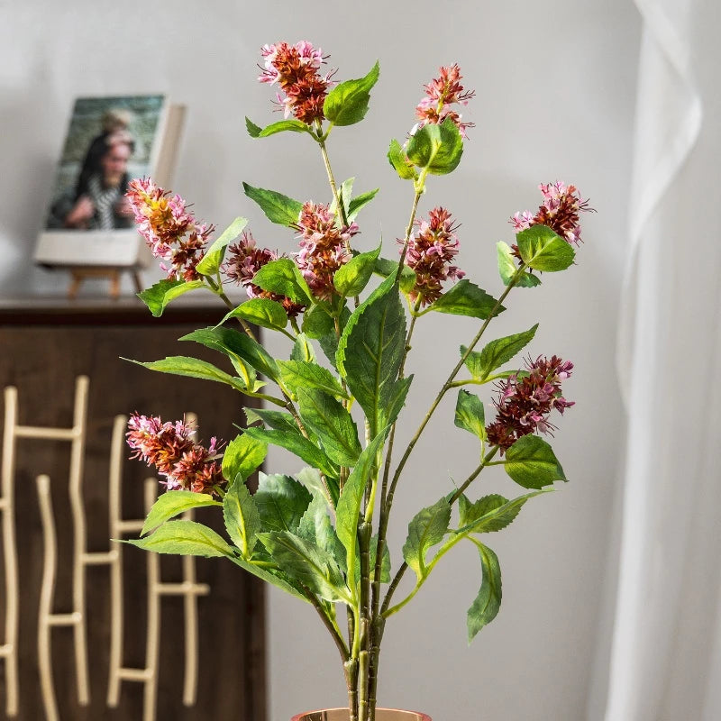 décoration intérieure moderne plante artificielle soie lavande fleurs vertes violette roses 75cm
