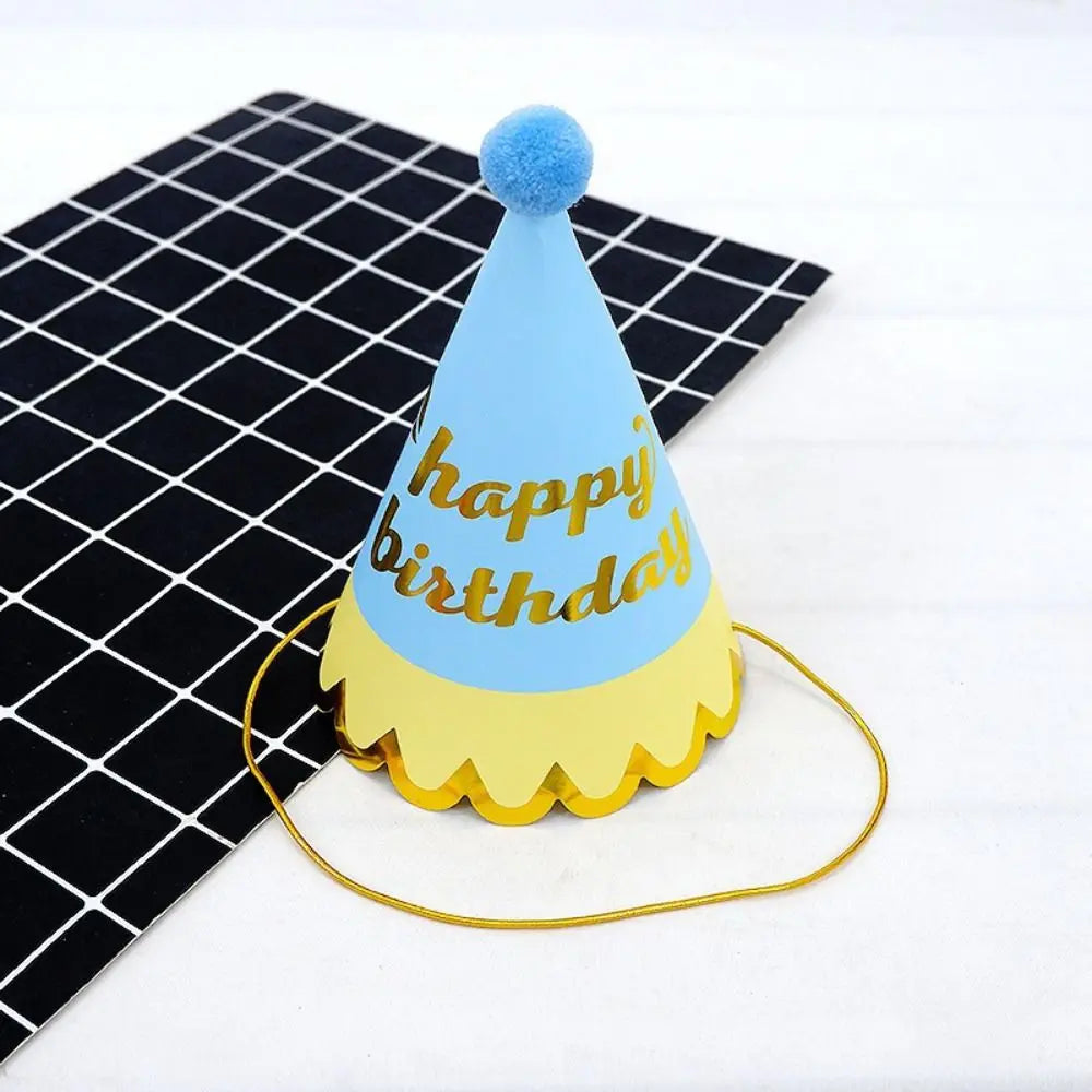 chapeaux fête anniversaire enfant garçon fille imprimé happy birthday motifs floraux dorés multicolores classiques