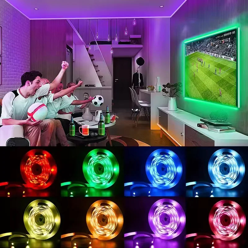 ruban led multicolore adhésif 5v boutons remote decoration moderne chambre cuisine
