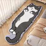 tapis blanc jaune gris orange vert rose marron chat dessin animé pelucheux moderne salon
