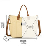 sac main toile décontracté blanc beige noir durable a4 école travail fourre tout casual