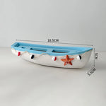 décoration maison bateau bois motif marin coquillages étoiles mer bleu blanc rouge