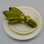 serviette table satin anneau doré mariage décoration table repas classique