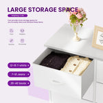 armoire moderne commode blanc tiroirs métal texture bois rangement chambre coucher