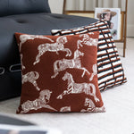 housse coussin polyester géométrique chevaux marron blanc moderne décoration intérieure nordique fixations