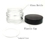 pots verre couvercles noirs conteneurs maquillage storage bottle minimaliste utilitaire