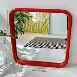 miroir mural moderne argenté vert rouge simple fixé mur contemporain