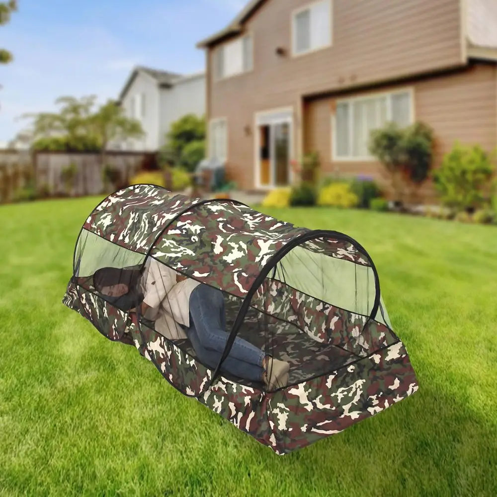 tente camping camouflage moderne polyester extérieure campement moustiquaire portable vert brun noir