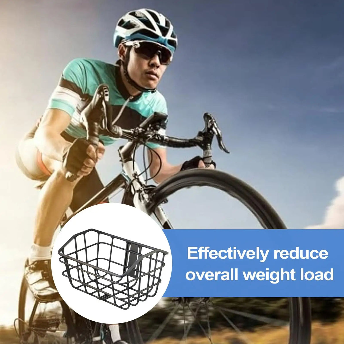 panier vélo métal noir orange grille utilitaire sac guidon accessoires cyclisme porte bagages fixations