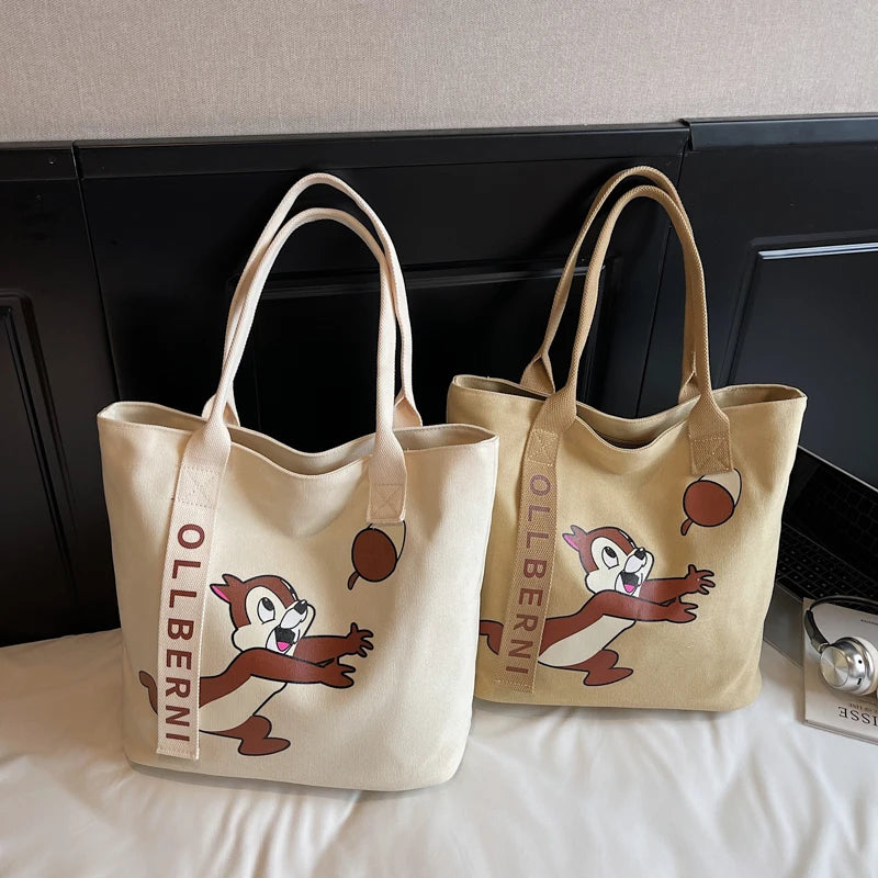 sac cabas toile illustration animale ollberni femme décontracté fermeture éclair polyvalent