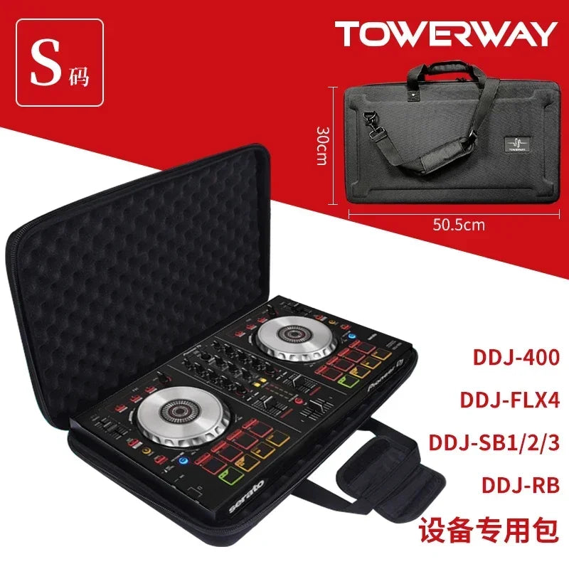 sac main noir polyestère moderne poignées tridimensionnel protection dj controller portable rangement articles divers