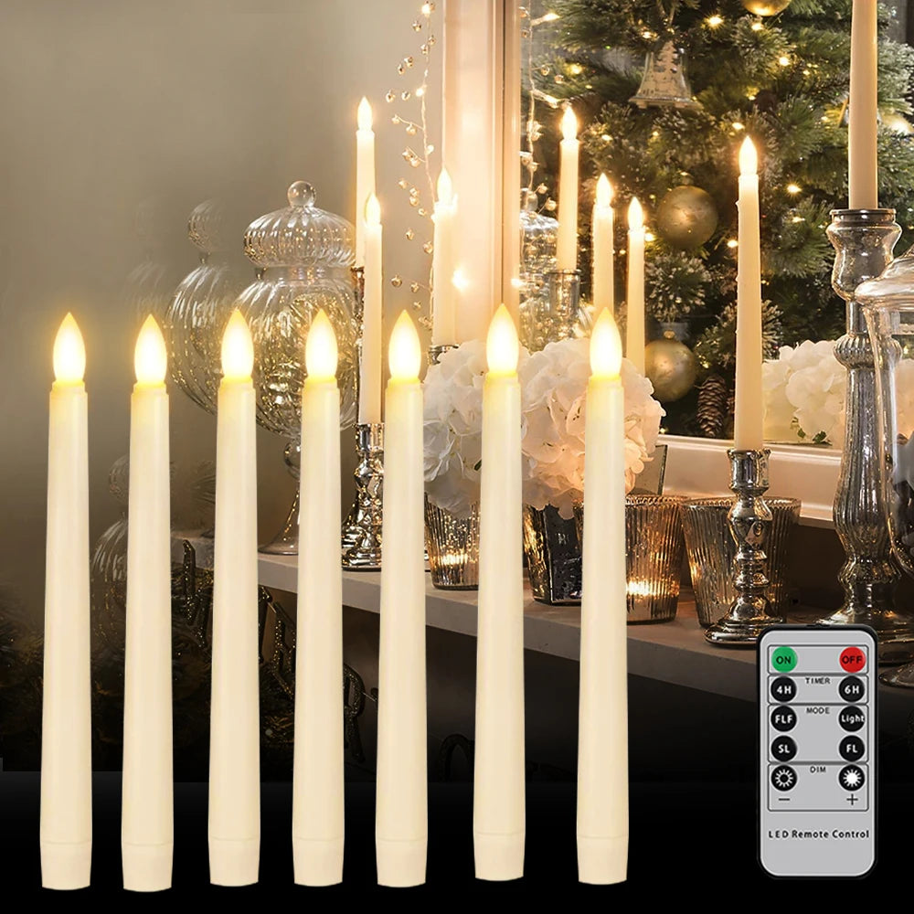 bougies led blanc crème pointues décoration moderne sans flamme lumière chaude instructions piles incluses