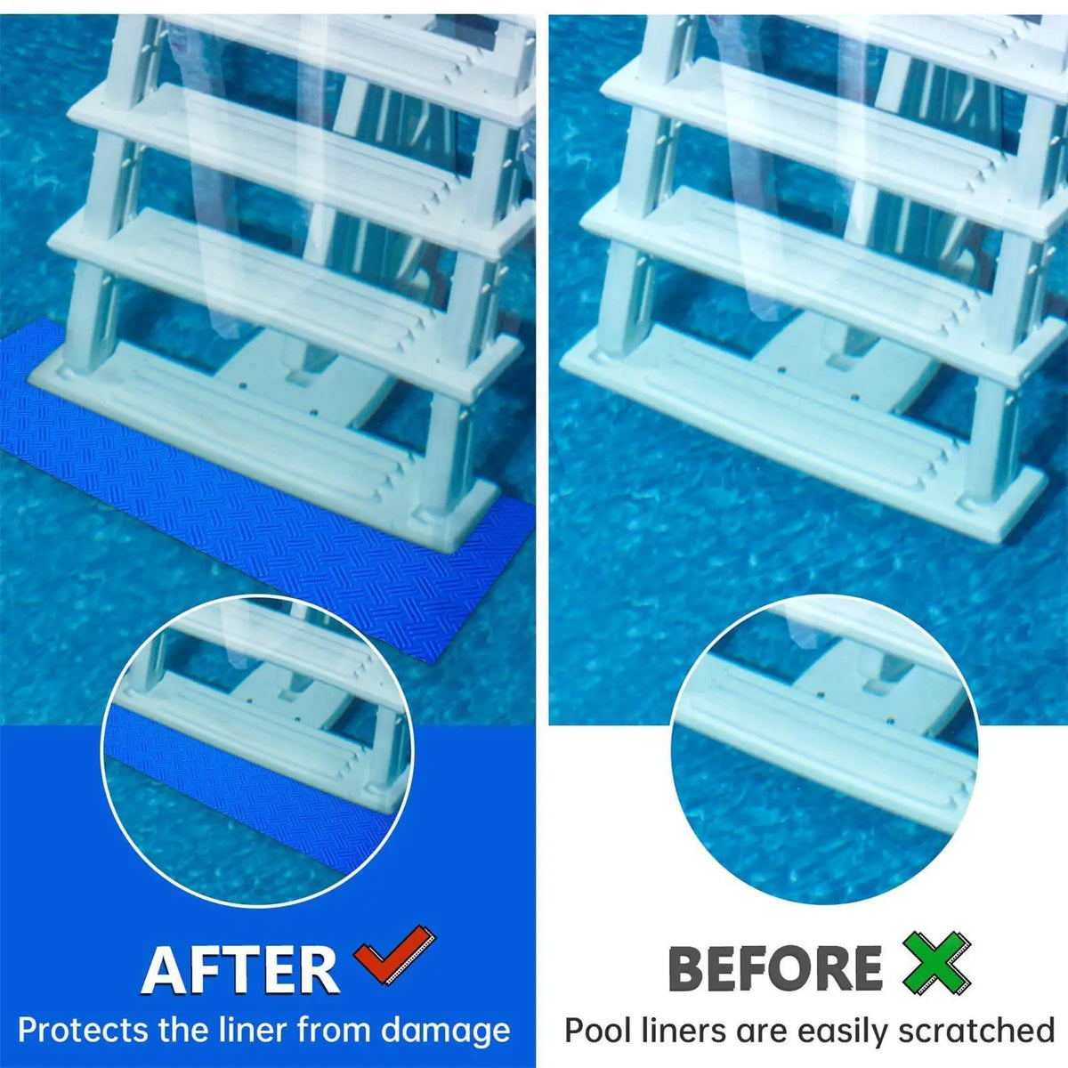 tapis sécurité antidérapant bleu piscine protection liner escaliers extérieur moderne