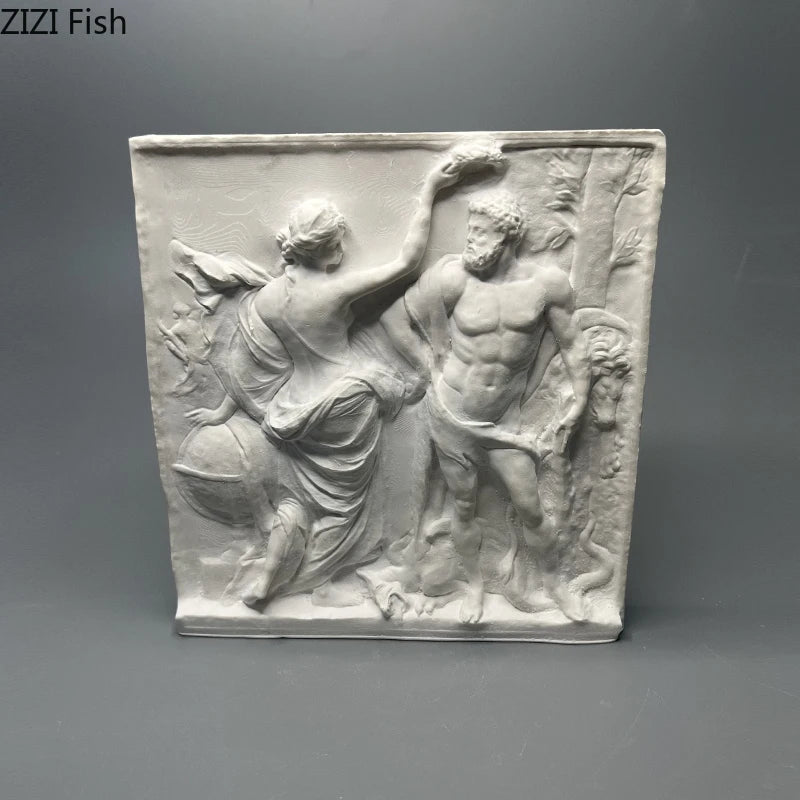 décoration statue plâtre hercule antique relief classique figures humaines texture vintage blanc gris