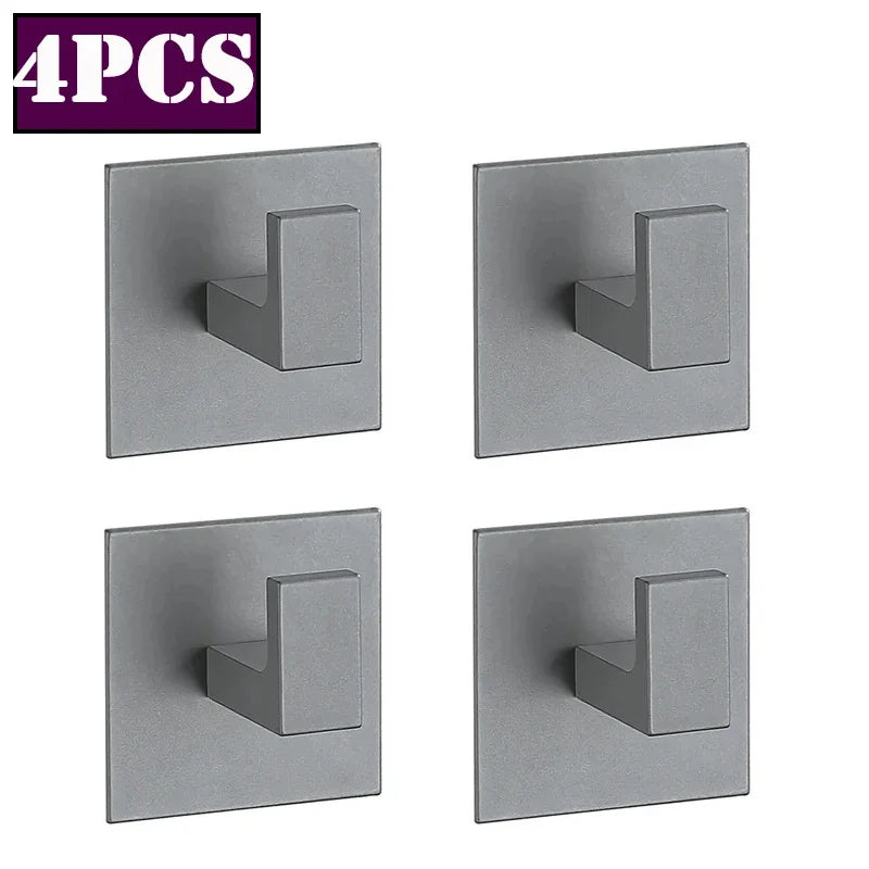 porte serviettes adhésifs modernes noir mat crochets alliage aluminium minimaliste salle bain cuisine