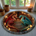 tapis rond dragon livres bibliothèque moderne salon chambre décoration extérieur salle bain