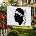 drapeau corse silhouette homme foulard graphique blanc noir décoration murale salle manger salon