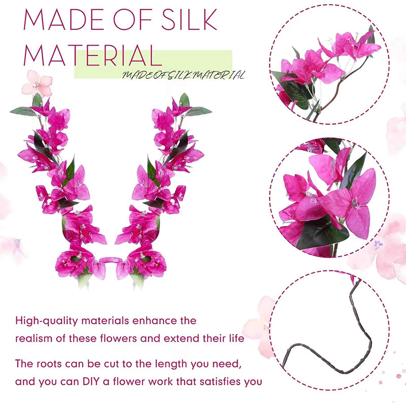 guirlande artificielle bougainvilliers rose vif fleurs feuilles moderne décoration extérieure anniversaire exposition