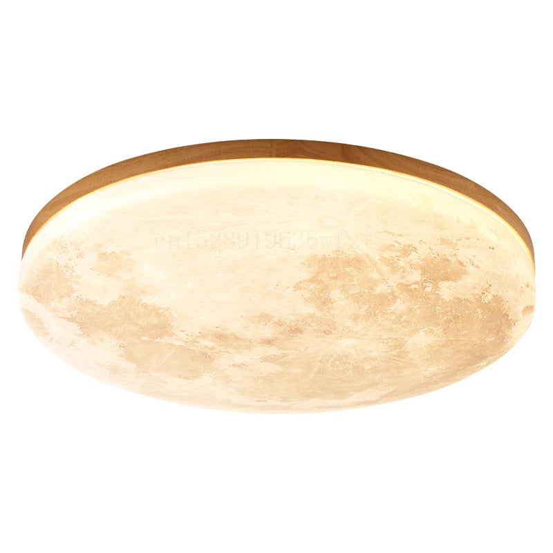 lampe bois lunaire texture marbrée moderne blanc doré minimaliste