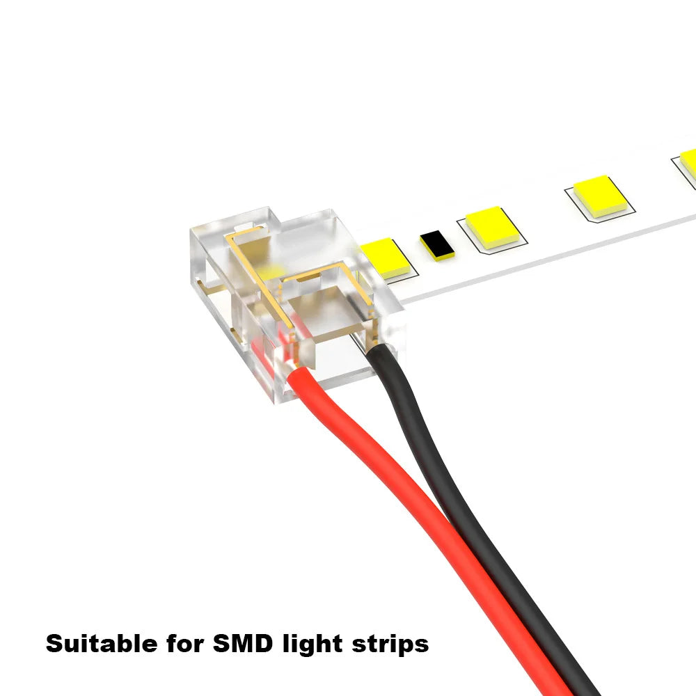 connecteur ruban led transparent doré ouvertures rectangulaires adhésif smd modernes fonctionnels 24v 36v 5mm