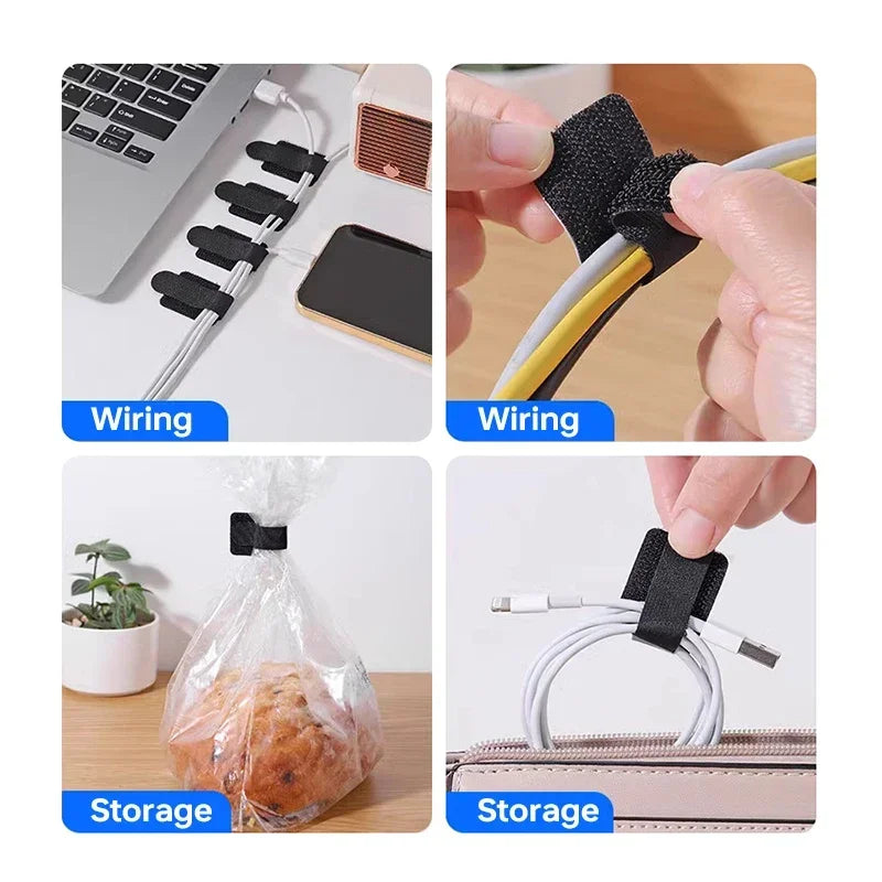 clips câbles rangement noir adhésif texturé multifonction pratique organisation réutilisable