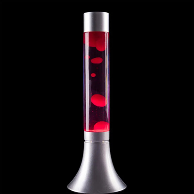Détail lampe à lave verre et aluminium design
