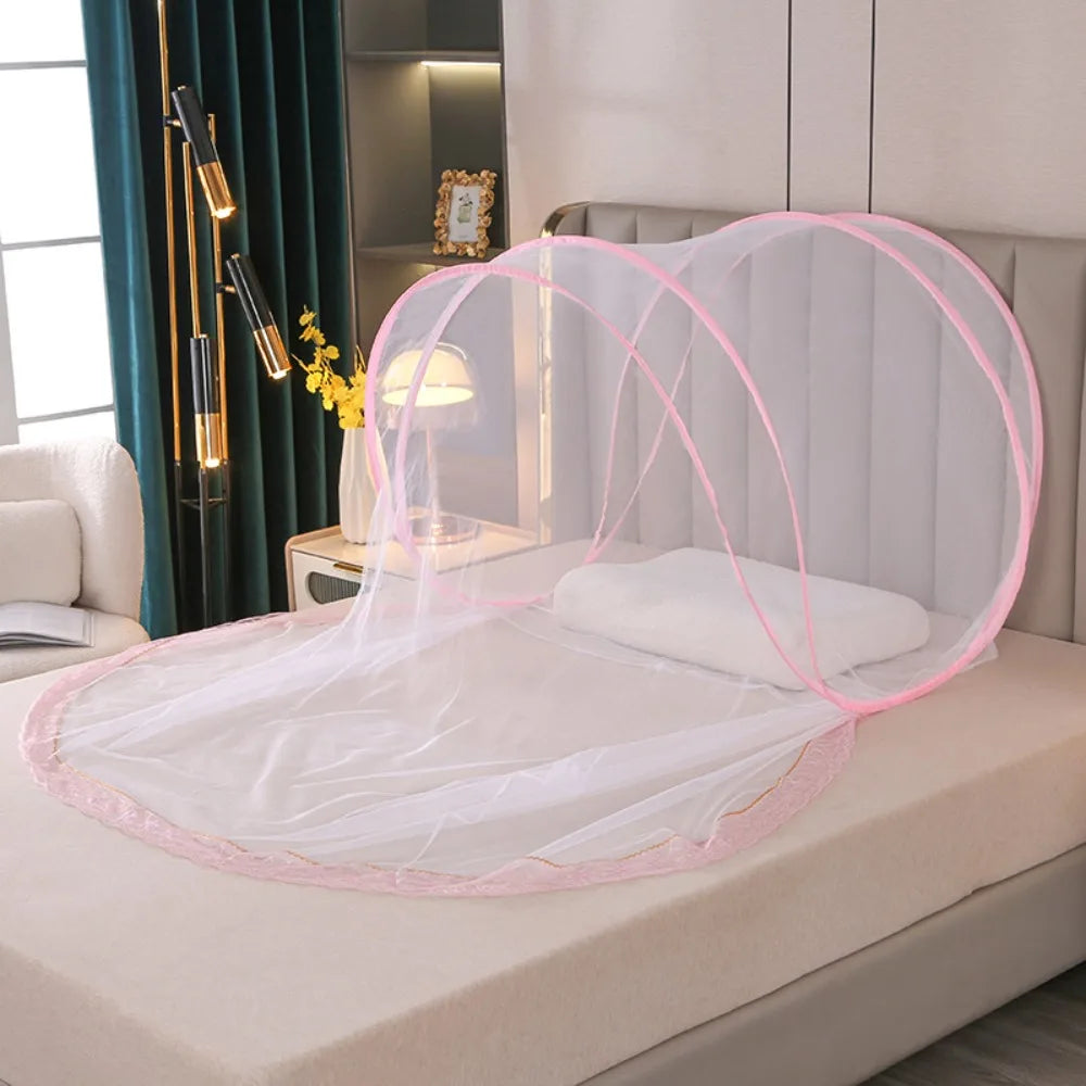 filet protection lit bleu rose blanc maille fine transparent moderne été portable individuel