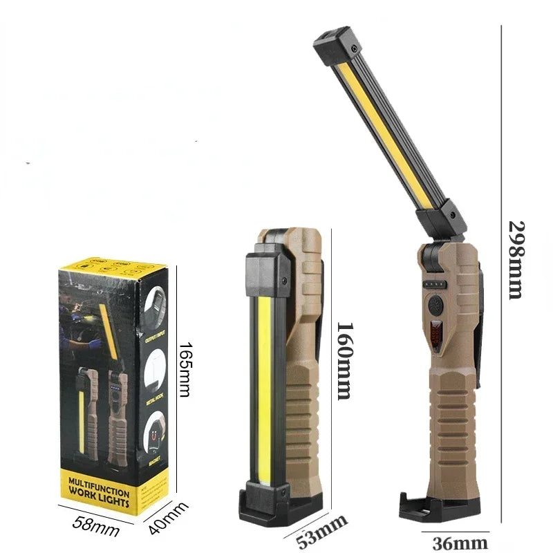 lampe travail rechargeable aimant forte lumière intense résistante choc texture antidérapante multifonction pratique