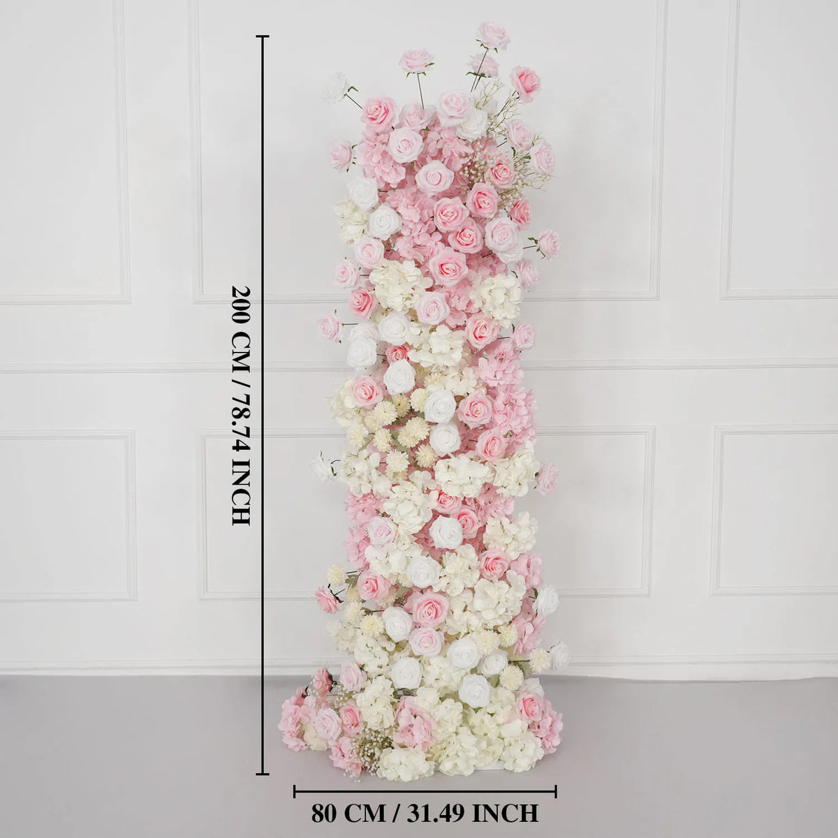 Décoration mariage rose romantique fleurs soie intérieure bienvenue accessoire pilier floral