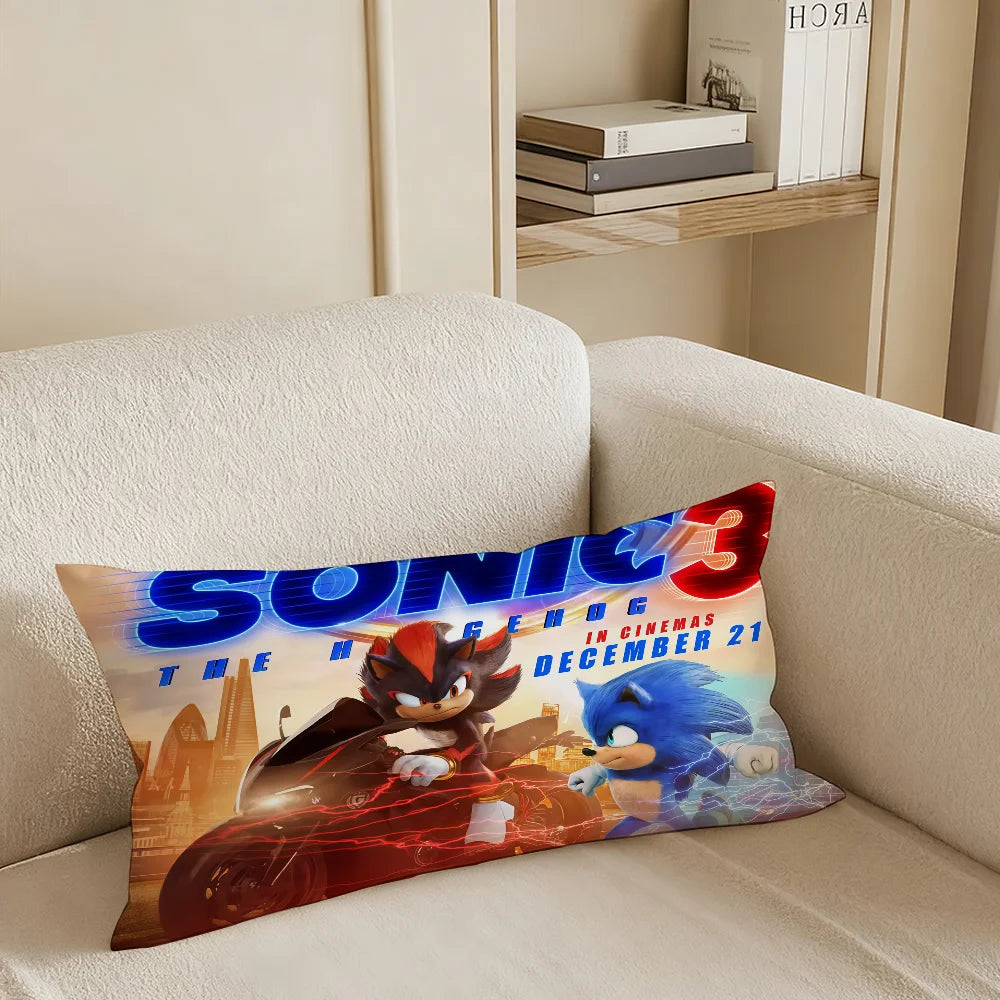 coussin moderne sonic bleu rouge blanc non toxique polyester
