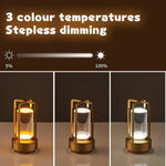 lampe led portable lanterne or noir transparent verre moderne vintage