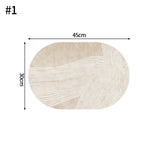 tapis table moderne motif géométrique motif alimentaire vert pastel grisclair