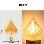 ampoules led transparentes spirale dorée vintage opalescentes rétro filaments e27 4w a60 st64 t45