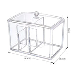 boîte rangement cosmétiques transparente moderne pinceaux crèmes rouges palettes carte crédit minimaliste organisateur