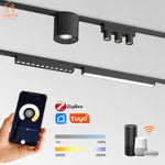 luminaire led rail magnétique noir moderne système éclairage intelligent intérieur ultra mince
