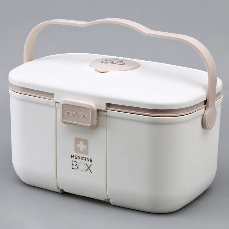 boîte médicaments portable moderne réutilisable compartiments médicaments pilules comprimés rangement respectueux environnement poignée amovible