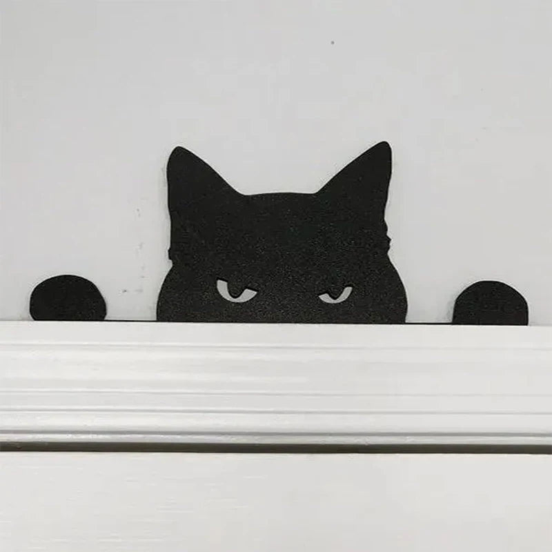 autocollant mural silhouette chats couleur noire minimaliste fixations adhésives chambre enfants deco moderne