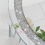 table d'appoint ronde argentée strass moderne élégante pieds simples transparente minimaliste