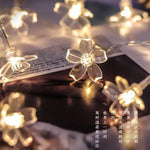 guirlande lumineuse fleurs célestes auto batterie blanc doré féerique intérieur 10m 80leds
