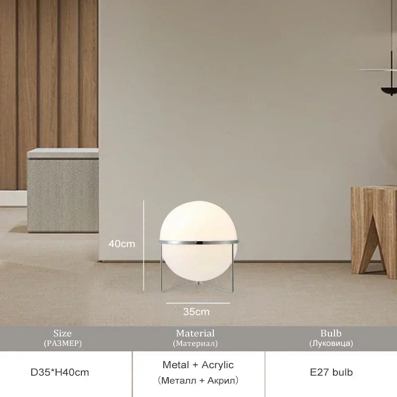 lampadaire moderne minimaliste nordique boule argentée sphères led chambre salon